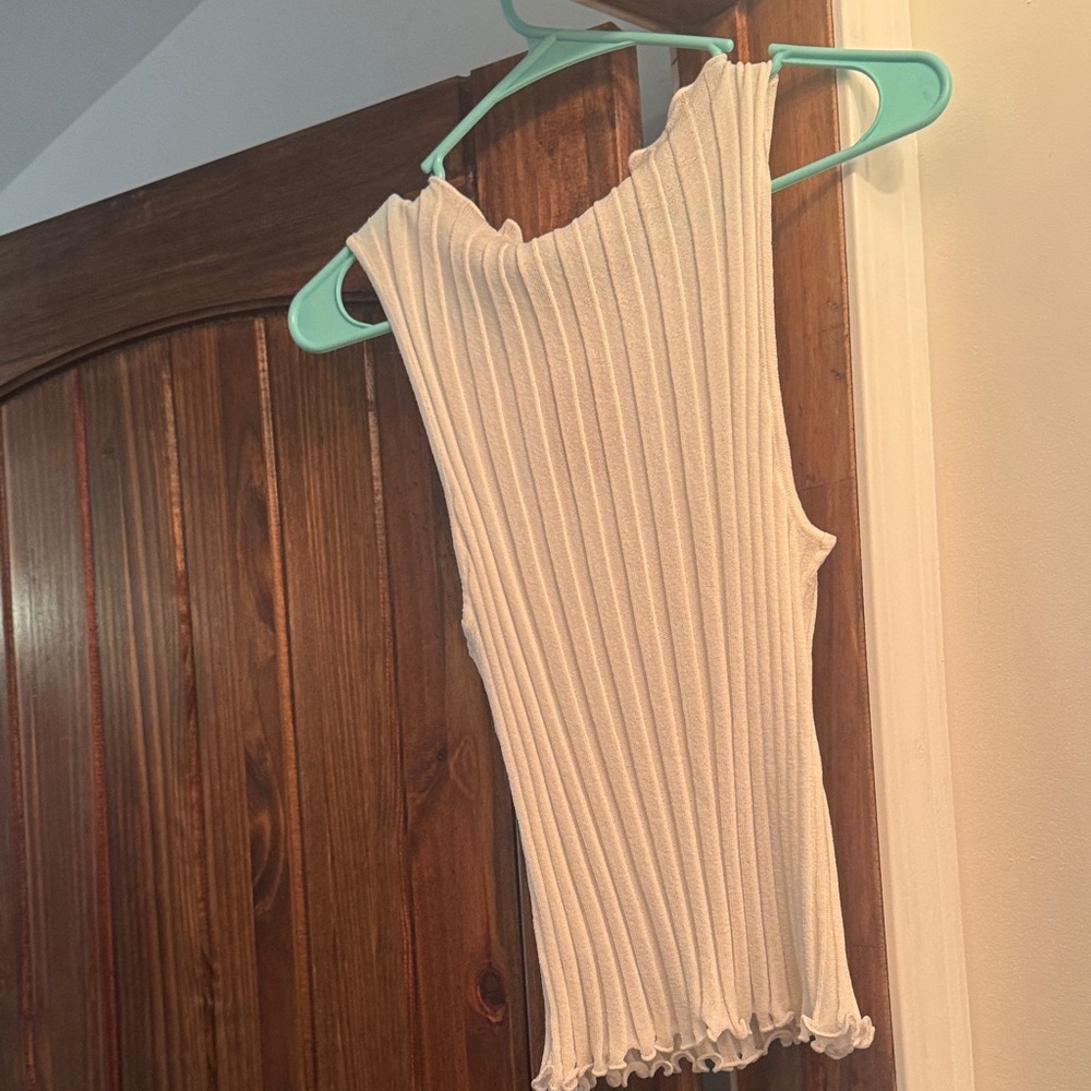 Vestique Ivory Ribbed Tank Top - Picture 2 of 4